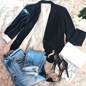Black Boyfriend Knit Blazer